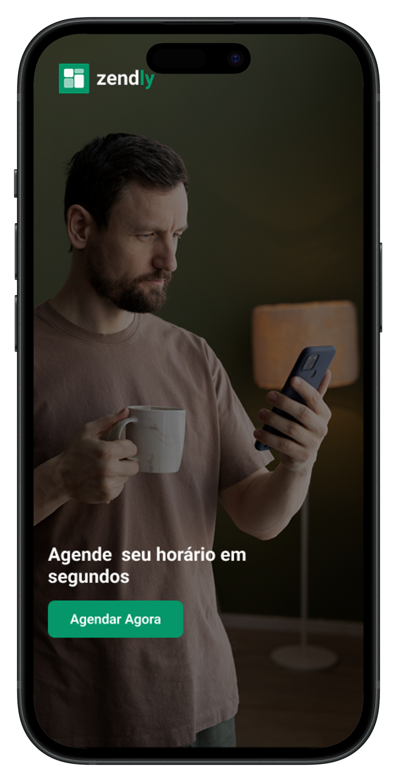 Tela inicial de agendamento para clientes no sistema zendly